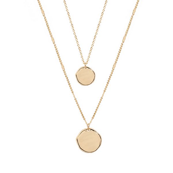 LC Lauren Conrad Gold Tone Two-Row Coin Pendants Necklace