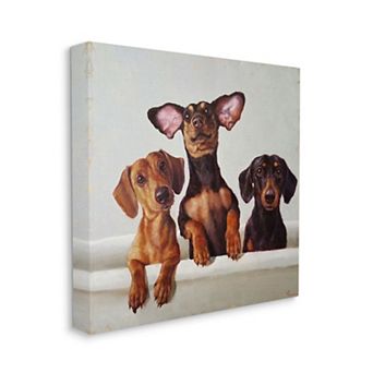 Stupell Home Decor Dachshunds Bathtub Canvas Wall Art