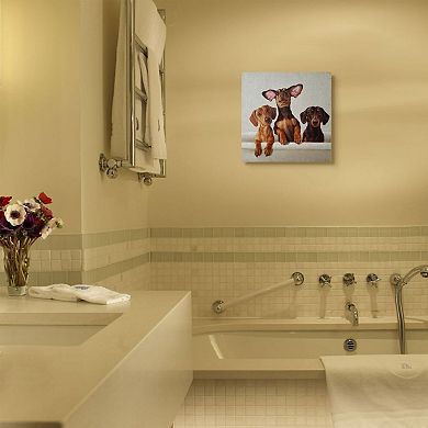 Stupell Home Decor Dachshunds Bathtub Canvas Wall Art