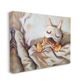 Stupell Home Decor Dog Nap Relaxation Pet Animal Humor Self-Care Canvas Wall Art
