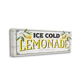 Stupell Home Decor Vintage Beverage Stand Sign Ice Cold Lemonade Phrase Wall Art