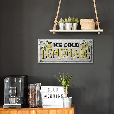 Stupell Home Decor Vintage Beverage Stand Sign Ice Cold Lemonade Phrase Wall Art
