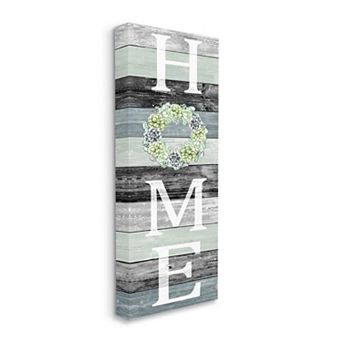 Stupell Home Decor Succulent Wreath Welcome Home Sign Wall Art