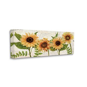 Stupell Home Decor Sunflower and Vintage European Postcard Collage Canvas Wall Art