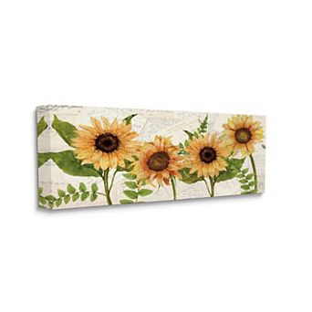 Stupell Home Decor Sunflower and Vintage European Postcard Collage Canvas Wall Art