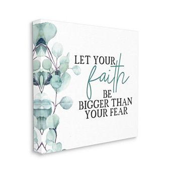 Stupell Home Decor Faith Bigger Than Fear Spiritual Quote Wall Art