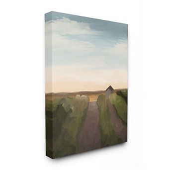 Stupell Home Decor Subtle Vineyard Landscape with Ombre Skyline Canvas Wall Art