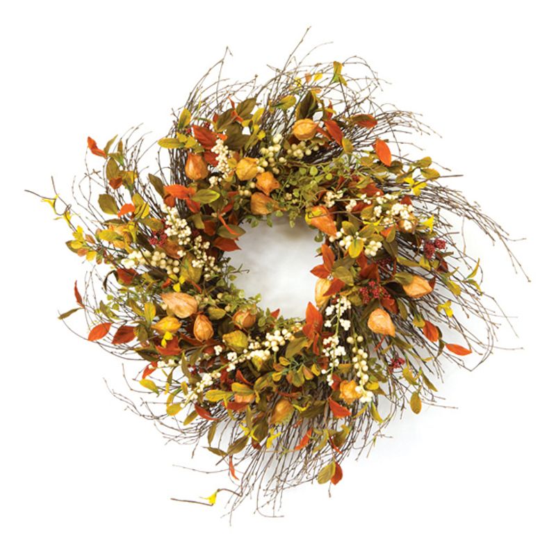 Melrose Cape Gooseberry Wreath, Multicolor