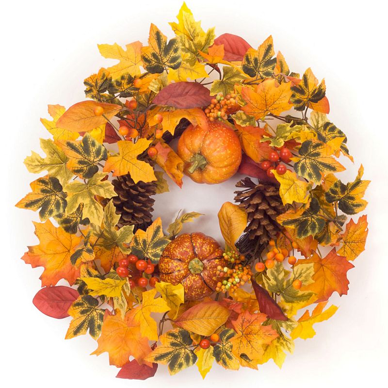 62424926 Melrose Pumpkin Leaf Candle Ring, Multicolor sku 62424926