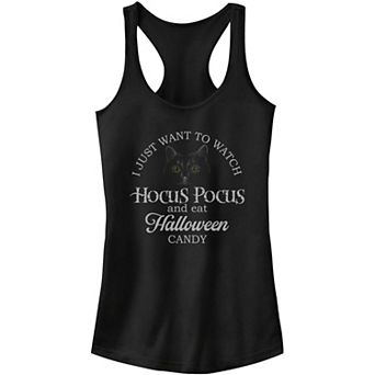 Disney's Hocus Pocus I Just Want To Watch And Eat Candy Juniors' Tank Top