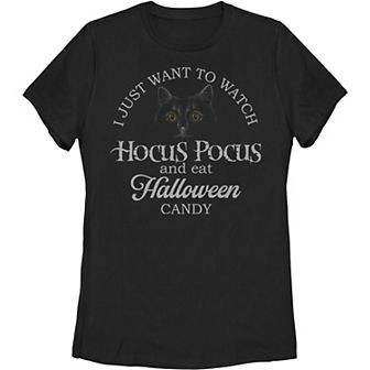 Disney's Hocus Pocus Juniors' I Just Want To Watch And Eat Candy Tee