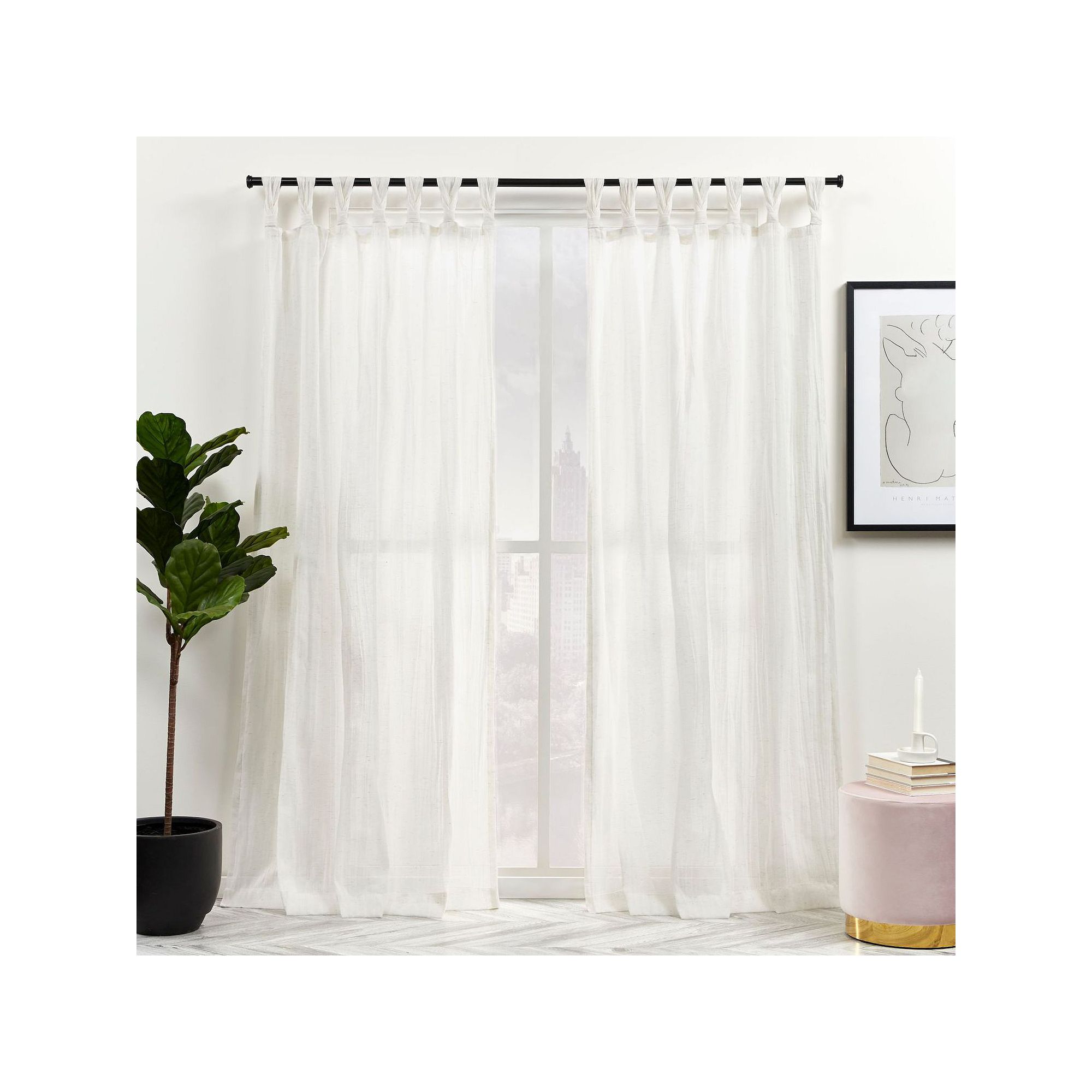 Exclusive Home Curtains 2-pack Hazel Light Filtering Braided Top Window Cur
