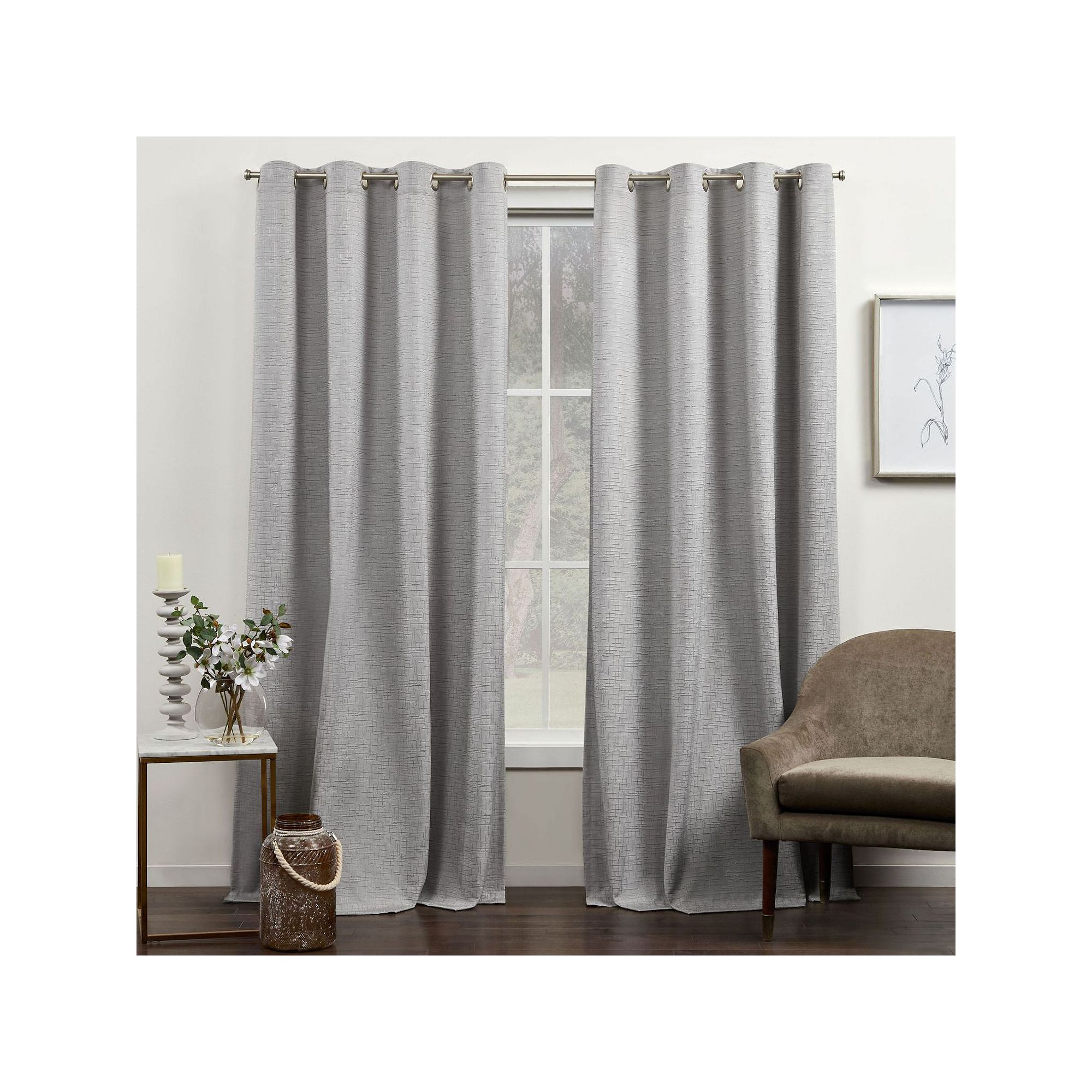 Exclusive Home Curtains 2-pack Nichols Light Filtering Window Curtain Set, 