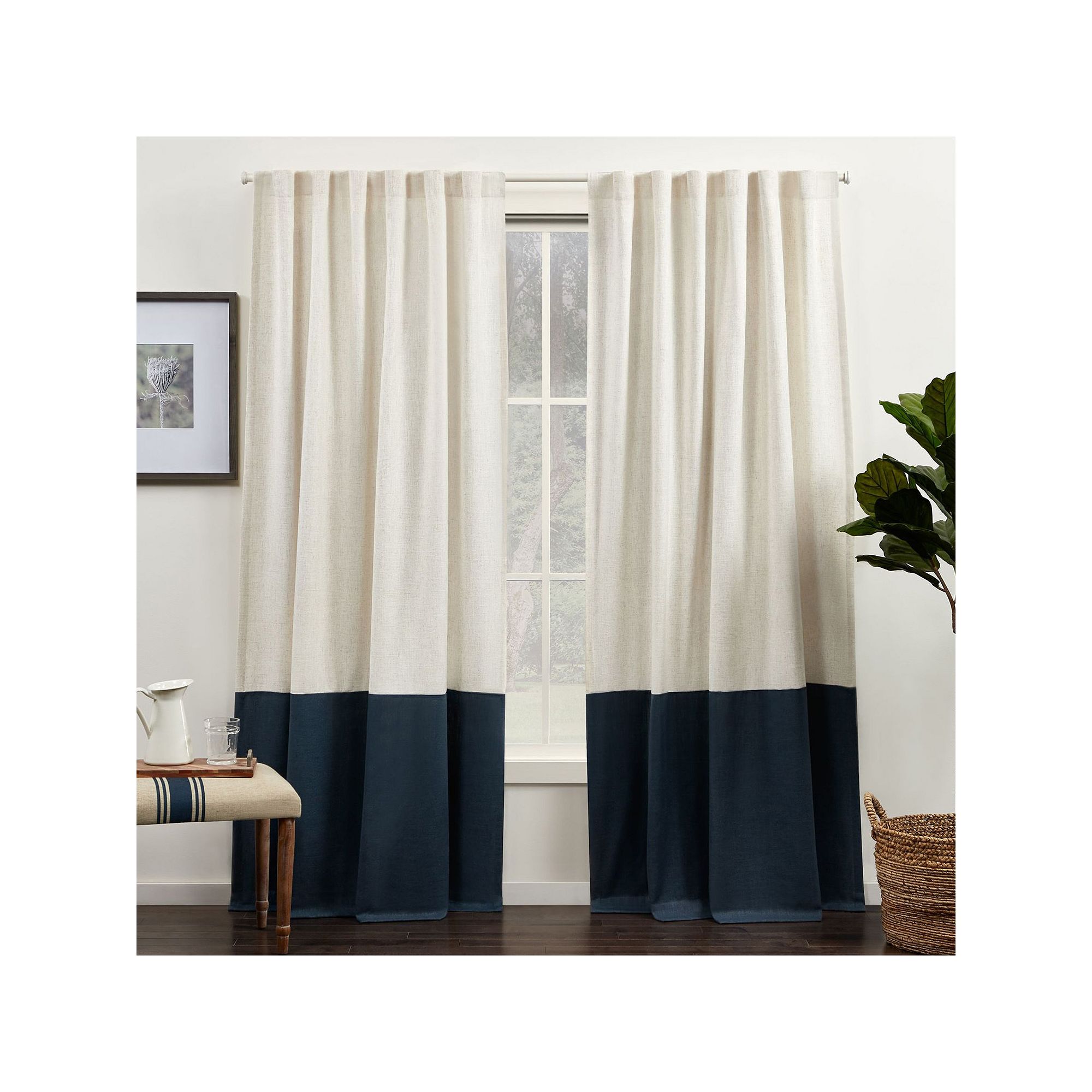 Exclusive Home Curtains 2-pack Venice Color Block Light Filtering Hidden Ta