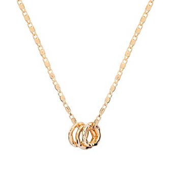 LC Lauren Conrad Gold Tone Triple Loop Pendant Necklace