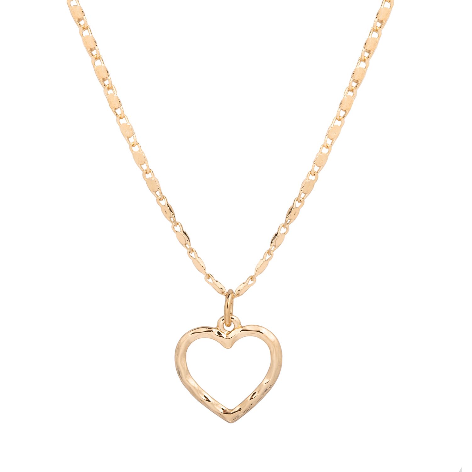 Image for LC Lauren Conrad Gold Tone Textured Heart Pendant Necklace at Kohl's.