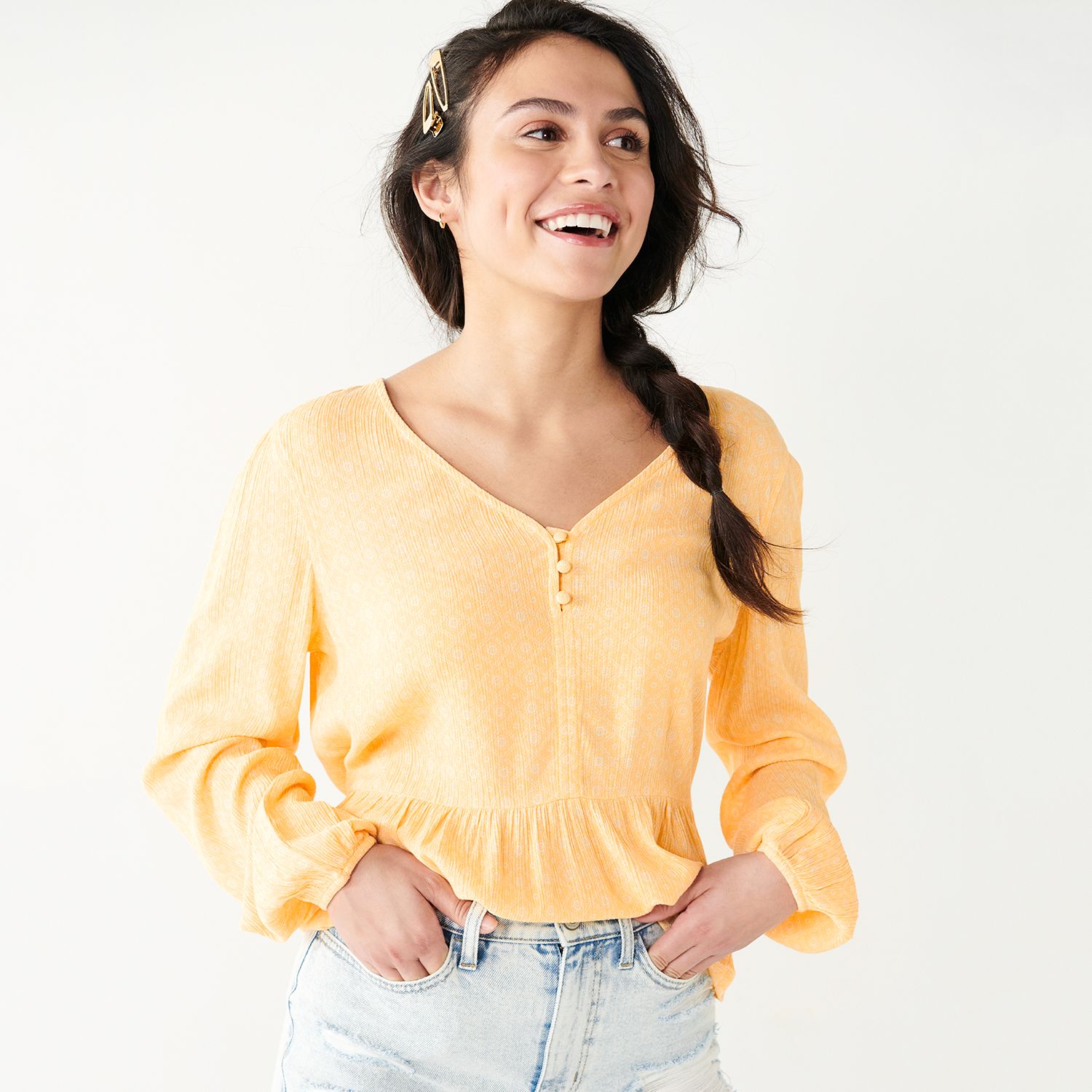 kohls yellow blouse