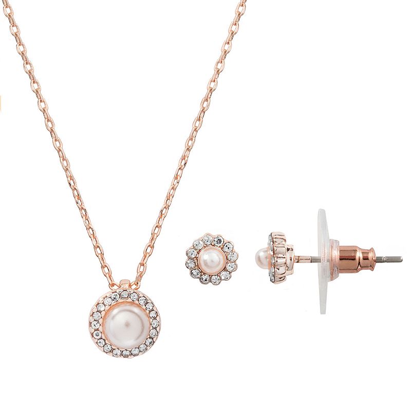 LC Lauren Conrad Birthstone Circular Pendant Necklace & Earrings Set, Women