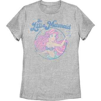 Disney's The Little Mermaid Ariel Distressed Circle Portrait Juniors' Tee
