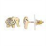 LC Lauren Conrad Gold Tone Elephant Button Nickel Free Earrings