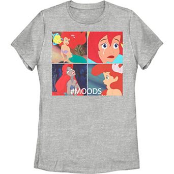 Juniors' Disney's The Little Mermaid Ariel Mood Panels Tee