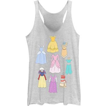 Juniors' Disney's Princess Dress Collage Portrait Tank Top
