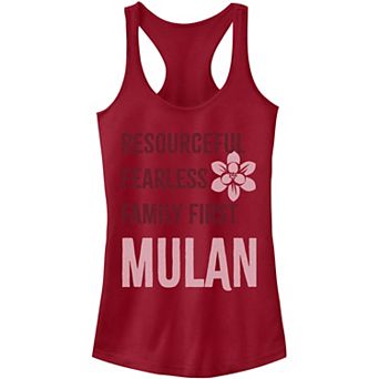 Juniors' Disney's Princess Mulan "Resourceful Fearless Family First" Tank Top