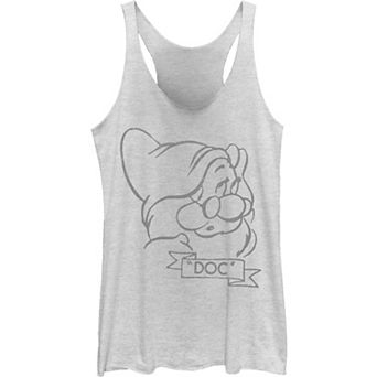 Juniors' Disney's Snow White Doc Big Face Tank Top