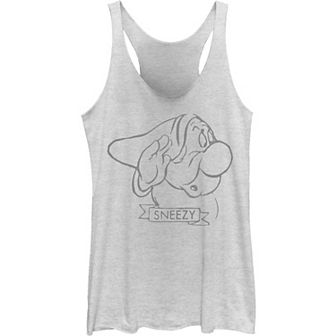 Juniors Disney's Snow White Sneezy Big Face Tank Top