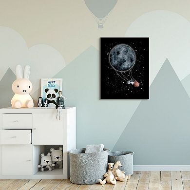 Stupell Home Decor Outer Space Moon Balloon Canvas Wall Art