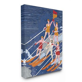 Stupell Home Decor Retro Waterski Team Aerobic Pyramid Canvas Wall Art