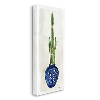 Stupell Home Decor Indoor Succulent Still Life Tall Prickly Cactus Canvas Wall Art