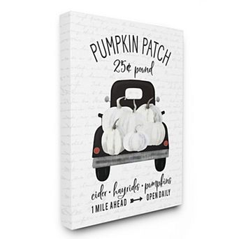Stupell Home Decor Pumpkin Patch Farm Truck Sign Country Autumn Harvest Wall Art