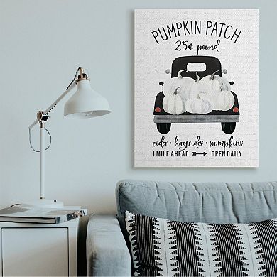Stupell Home Decor Pumpkin Patch Farm Truck Sign Country Autumn Harvest Wall Art