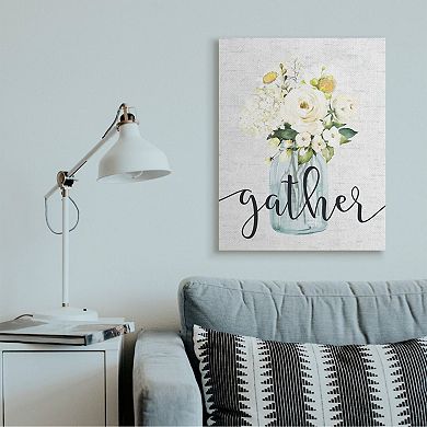 Stupell Home Decor Gather Phrase White Spring Bouquet Homey Sentiment Wall Art