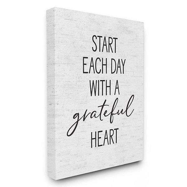 Stupell Home Decor Start Each Day with a Grateful Heart Neutral Quote