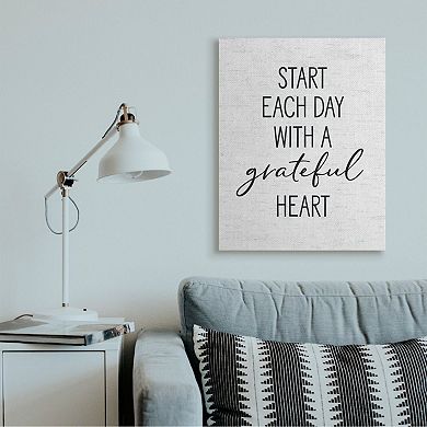 Stupell Home Decor Start Each Day with a Grateful Heart Neutral Quote Wall Art