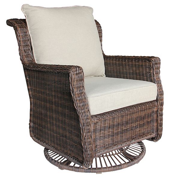 Outdoor wicker swivel discount chairs