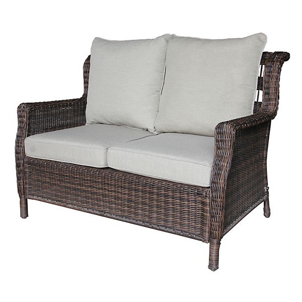 Plastic wicker loveseat hot sale