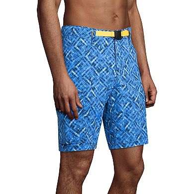 Men's Lands' End Outrigger Quick-Dry 9-inch Belted Cargo Swim Trunks