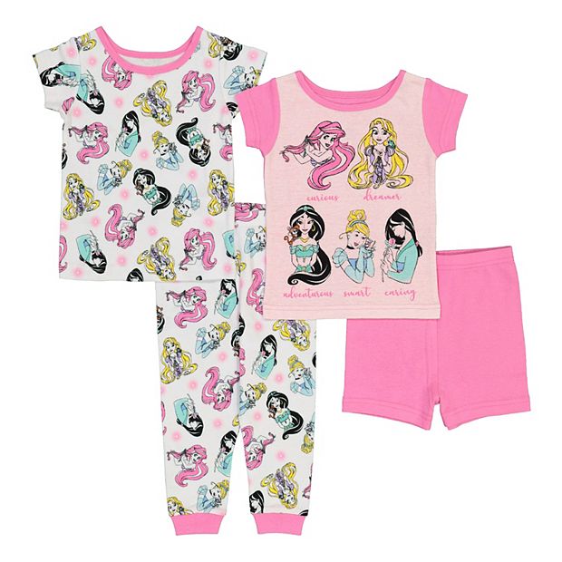 Disney Princess Toddler Girls One Piece Sleeper Pajamas, Sizes 12M-5T 