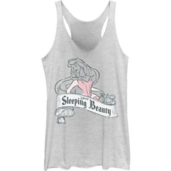 Juniors' Disney's Sleeping Beauty Aurora Sketch Portrait Logo Tank Top