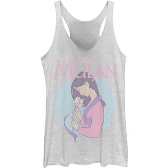 Juniors' Disney's Mulan Vintage Style Profile Logo Tank Top