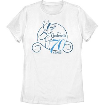 Juniors' Disney's Cinderella 70th Anniversary Simple Logo Tee
