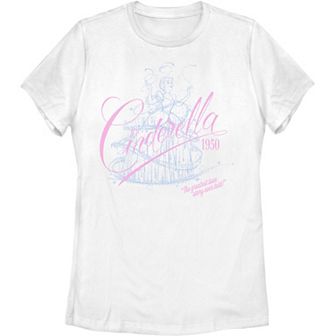 Juniors' Disney's Cinderella 1950 Water Color Portrait Tee