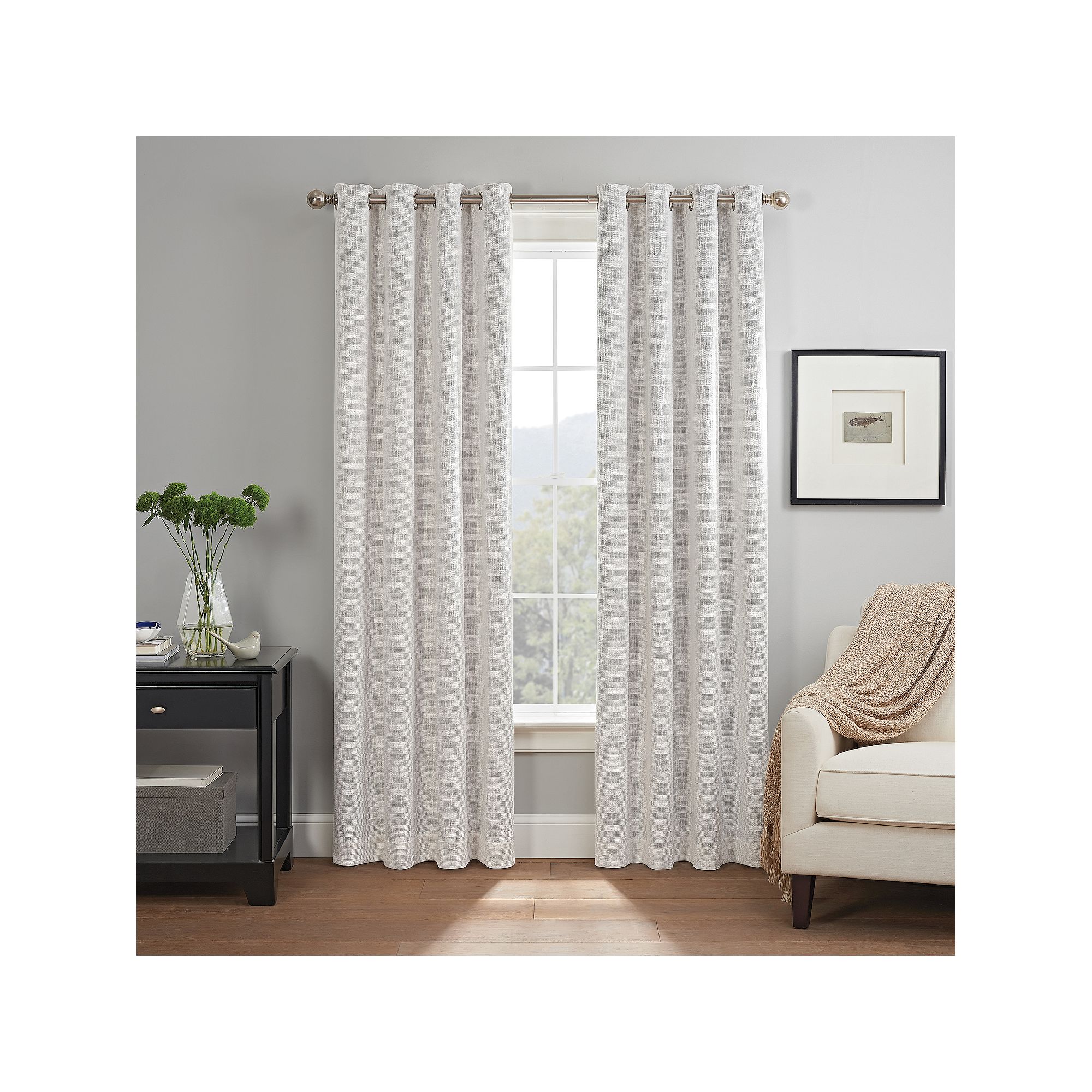 eclipse Dean 100% Blackout Curtain, White
