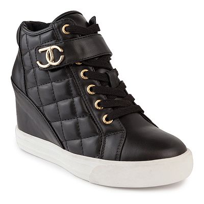 Black wedge sneakers for women online