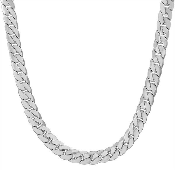 Cuban White Gold Chain Necklace 4mm 18k Gold Plated Mens 