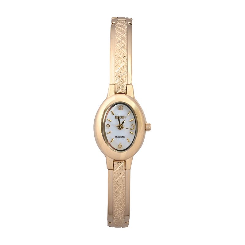 Elgin Women's Diamond Dial Watch, Size: Medium, Gold