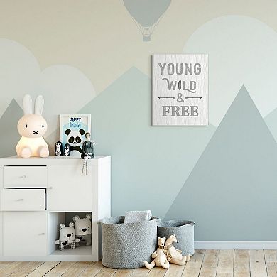 Stupell Home Decor Young Wild and Free Phrase Wall Art